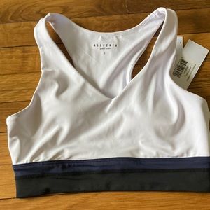 All Fenix Mia stripe sports bra (white/navy) size large